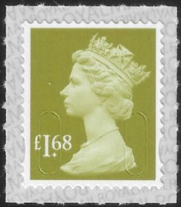 U2951 £1.68 2B pale yellow olive M20L SBP s/L Walsall U/M (MNH)
