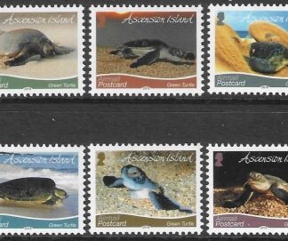 2019  Ascension Island.  SG.1309-14  Fauna Turtles.   2019 underprint  set 6 values U/M (MNH)