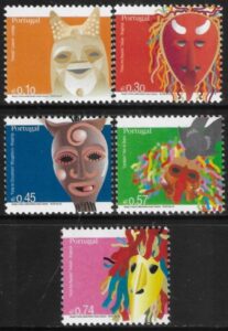 2005 Portugal. SG.3177-81 Masks set 5 values U/M (MNH)