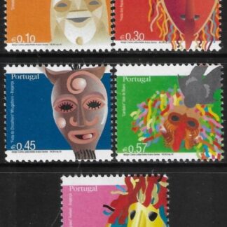 2005  Portugal.  SG.3177-81  Masks   set 5 values U/M (MNH)