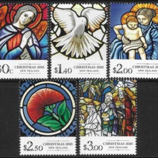 2015 New Zealand  SG.3733-7  Christmas- Stained Glass Windows  set 5 values  U/M (MNH)