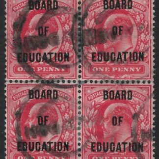 Great Britain  SG.O84  1d  scarlet  overprinted BOARD OF EDUCATION  block of 4  used