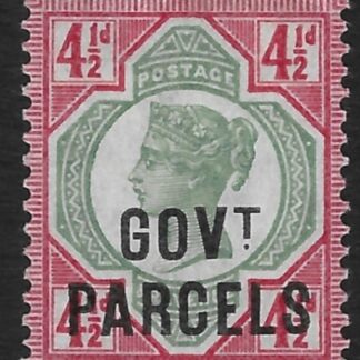 Great Britain SG.O71  4½d  green & carmine  overprinted Govt. Parcels   L.M.mint