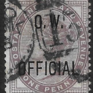 Great Britain SG.O33  1d lilac  overprinted O.W. OFFICIAL.  used