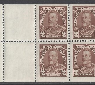 1935  Canada  SG.342b  2c brown  booklet pane of 4 + 2 labels (nicely centred) mounted mint.