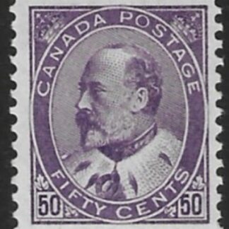 1908  Canada SG.187  50c deep violet  mounted mint.