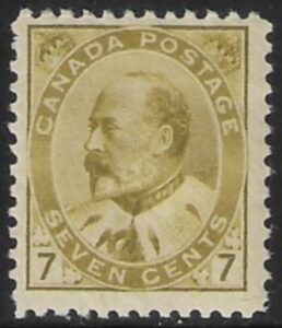 1903 Canada SG.180 7c yellow-olive. mounted mint