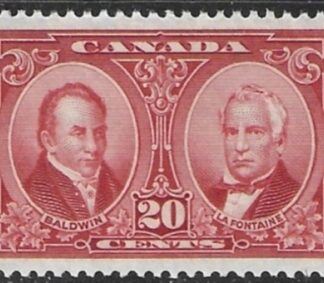 1927 Canada.  SG.273  20c carmine -  R.Baldwin & L.H. Lafontaine  U/M (MNH)