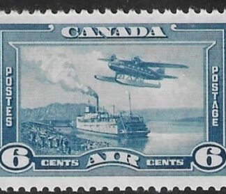1938 Canada  SG.371  6c blue.   'Fairchild 45-80 Sekani Seaplane' u/m (MNH) cataloge value £20.00