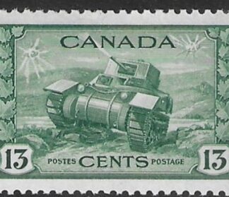 1942  Canada  SG.384  13c dull green. nicely centred  U/M (MNH)