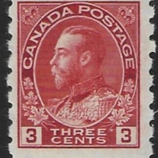 1925 Canada  SG.258b  3c carmine imperf x perf 8 Die II  lightly mounted mint.