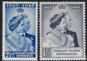 Falkland Islands Dependencies - 1948 Royal Silver Wedding. SG. G19-20   mounted mint.