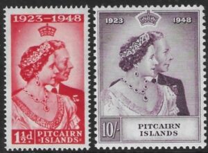 Pitcairn  - 1948 Royal Silver Wedding. SG.11-12  mounted mint.