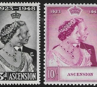 Ascension  - 1948 Royal Silver Wedding. SG.50-1 mounted mint.