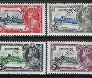Ascension KGV Silver Jubilee SG.31s - 34s  'PERFIN SPECIMEN'  mounted mint & toning. Cat.£425.00