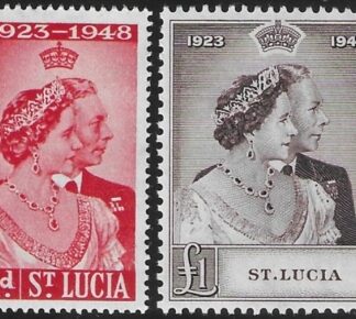 St.Lucia - 1948 Royal Silver Wedding. SG.144/5 mounted mint.