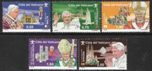 2011 Vatican SG.1645-9 Journeys of Pope Benedict XVI in 2010 set 5 values U/M (MNH)