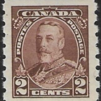 1935 Canada SG.353 2c brown  imperf x perf 8 (coil stamp) U/M (MNH