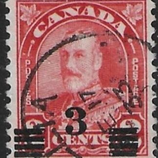 1932  Canada  SG.314  3c on 2c scarlet die I  fine used