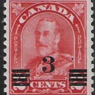 1932  Canada  SG314a  3c on 2c scarlet die II U/M (MNH)
