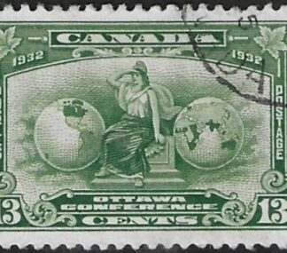 1932  Canada  SG.317 13c green 'Ottawa Conference' fine used