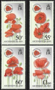 2014 Ascension Island. SG.1199-202 Centenary of The Great War. set 4 values U/M (MNH)
