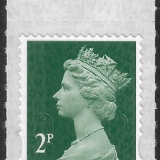 U2921  2p deep green 2B  M18L SBP s/L  Walsall U/M (MNH)