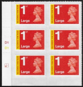 U3050 1st Large 'Signed For' MA13 grid R2C1 DLR U/M (MNH)