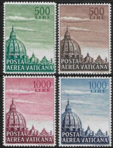1953 Vatican SG.190-191a 'Air' set 4 values U/M (MNH) Cat. Value £190