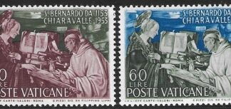 1953 Vatican SG.194-5  800th Death Anniv.of St. Bernard of Clairvaux.  U/M (MNH) Cat. Value £12