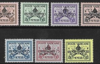 1939 Vatican  SG.69-75  Death of Poe X1 overprinted. mounted mint.