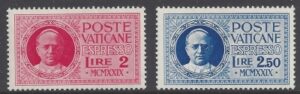 1929 Vatican E14-15 Express Letter 2 values U/M (MNH)