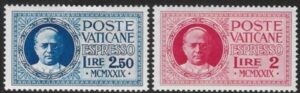 1929 Vatican E14-15 Express Letter 2 values mounted mint.