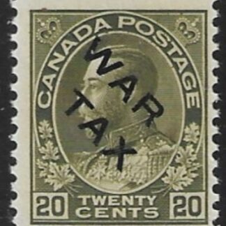1915  Canada  SG.226  20c olive green War Tax overprint. U/M (MNH)