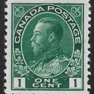 1911  Canada  SG.198a  1c deep bluish green. variety 'fine horizontal lines across stamp'. U/M (MNH)