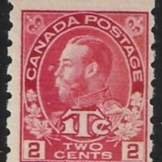 1916 Canada SG.234  2c+1c carmine  die1 imperf x perf 8  U/M (MNH)