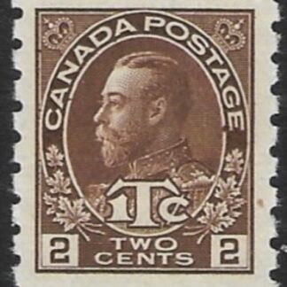 1916 Canada  SG.243 2c+1c deep brown imperf x perf 8 die II  U/M (MNH)