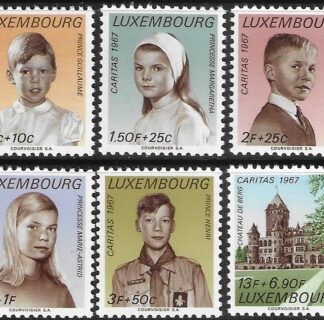 1967  Luxembourg. SG.809-14  National Welfare Fund set 6 values U/M (MNH)