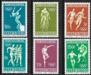 1968  Luxembourg.  SG.815-20  Olympic Games Mexico. set 6 values U/M (MNH)