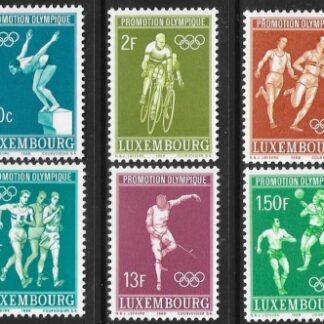 1968  Luxembourg.  SG.815-20  Olympic Games Mexico. set 6 values U/M (MNH)