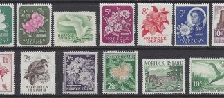 1960-2  Norfolk Island. SG.24-36  set 13 values U/M (MNH)