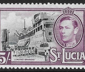 1938  St. Lucia  SG.137  5/- black & mauve U/M (MNH