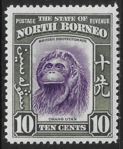 1939 North Borneo SG.309  10c violet & bronze-green.  mounted mint.