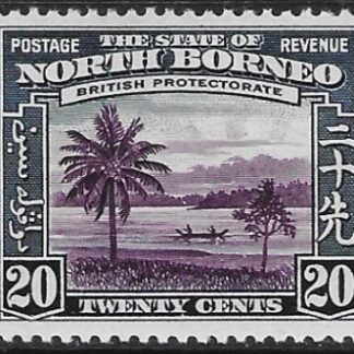 1939 North Borneo SG.312  20c violet & slate-blue  mounted mint.