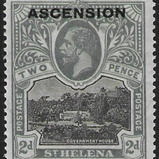1922 Ascension KGV  SG.4  2d black & grey. stamp of  St Helena overprinted 'Ascension'  M/M