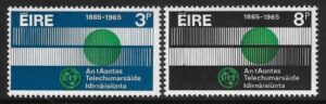 1965  Ireland  SG.205-6  ITU Centenary  set 2 values U/M (MNH)
