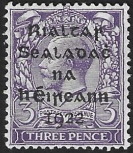 1922 Ireland SG.5 3d violet 5 line overprint in black by Dollard. U/M (MNH