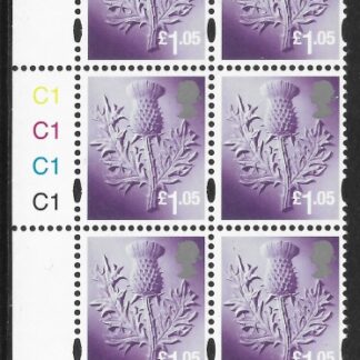 S 137 Scotland £1.05  thistle  cyld. C1 x 4 phos. C1  grid  R1 C4  Cartor U/M (MNH)