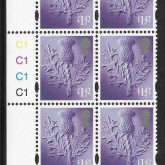 S 167 Scotland £1.42  thistle  cyld. C1 x 4  phos.C1    grid  R2 C1  Cartor U/M (MNH)