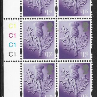 S 163 Scotland £1.35  thistle  cyld. C1 x 4  phos.C1 grid  R2 C1  Cartor U/M (MNH)
